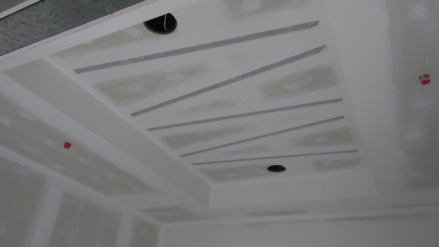 Finished drywall lighting feature